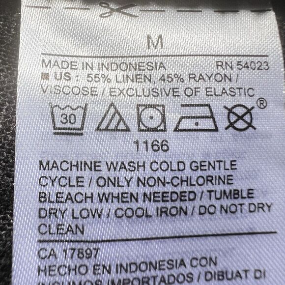 Old Navy Size M in Black Jack Sundress Ruffle Straps V-neck Smocked Linen Blend - Picture 9 of 10